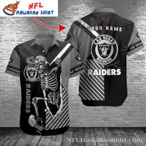 Funny Raiders Skeleton Sidelines Personalized Tropical Hawaiian Shirt