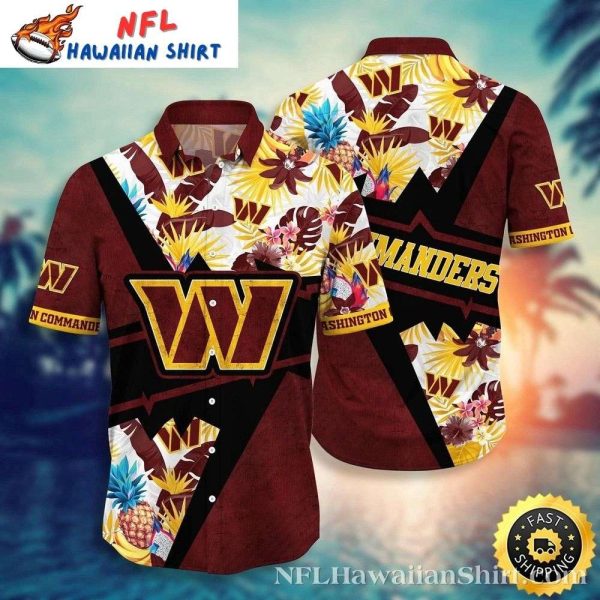 Garnet Garden – Washington Commanders Blossom Hawaiian Shirt