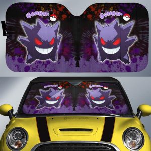 Gengar Car Sunshade Custom Tie Dye Style Anime Car Accessories