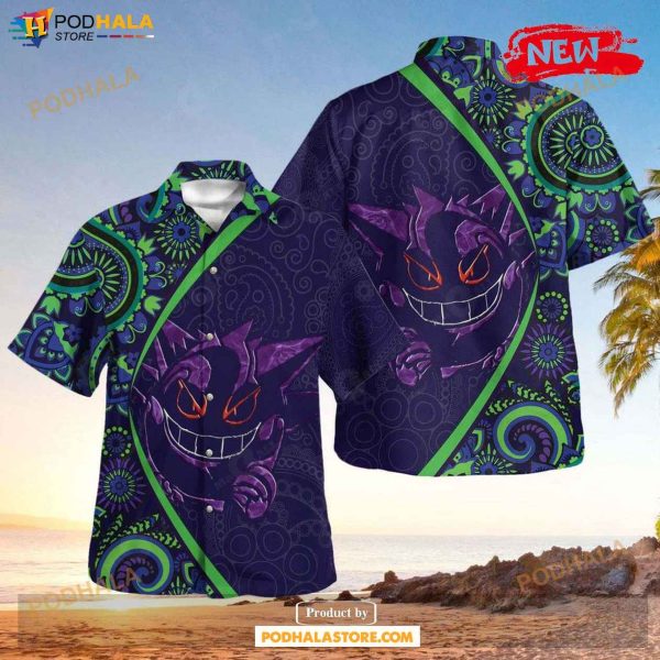 Gengar Paisley Pattern Hawaiian Shirt