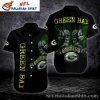 Ghoulish Green Bay Packers Tropical Skull Hawaiian Shirt