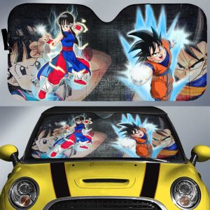 Goku And Chichi Car Sunshade Custom Car Interior Accessories