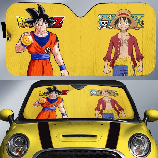 Goku And Luffy Car Sunshade Custom Main Heros