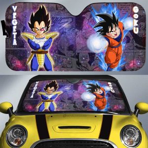 Goku And Vegeta Car Sunshade Custom Car Accessories Galaxy Style