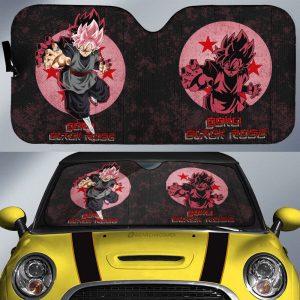 Goku Black Rose Car Sunshade Custom Dragon Ball Anime Car Interior Accessories