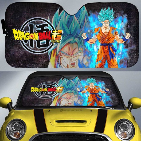 Goku Blue Car Sunshade Custom Car Interior Accessories