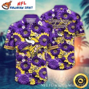 Golden Gameday Botanical Minnesota Vikings Hawaiian Shirt