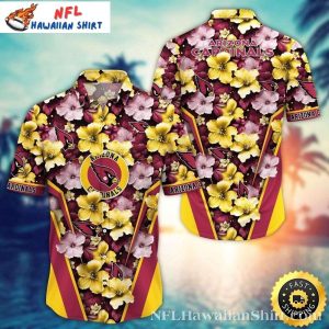 Golden Hibiscus Blitz – NFL Cardinals Tropical Elegance Hawaiian Shirt