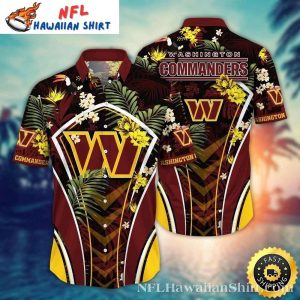 Golden Hibiscus – Commanders Tropical Elegance Hawaiian Shirt