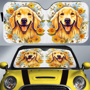 Golden Retriever Car Sunshade Custom Car Accessories