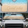 Good Vibes Beach Car Sunshade Custom Car Interior Accessories