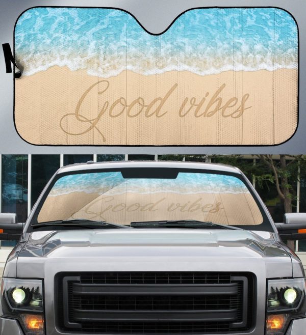 Good Vibes Beach Car Sunshade Custom Car Interior Accessories