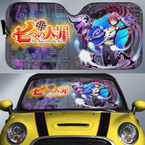 Gowther Car Sunshade Custom Seven Deadly Sins Anime Galaxy Manga Style