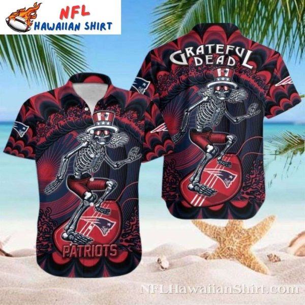 Grateful Tunes And Patriots Groove Hawaiian Shirt – New England Music Skeleton Aloha Spirit Wear