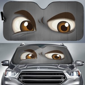 Gray Challenging Car Eyes Sun Shade Custom Funny Car Accessories