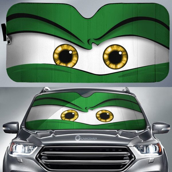 Green Angry Car Eyes Sun Shade Custom Funny Car Accessories