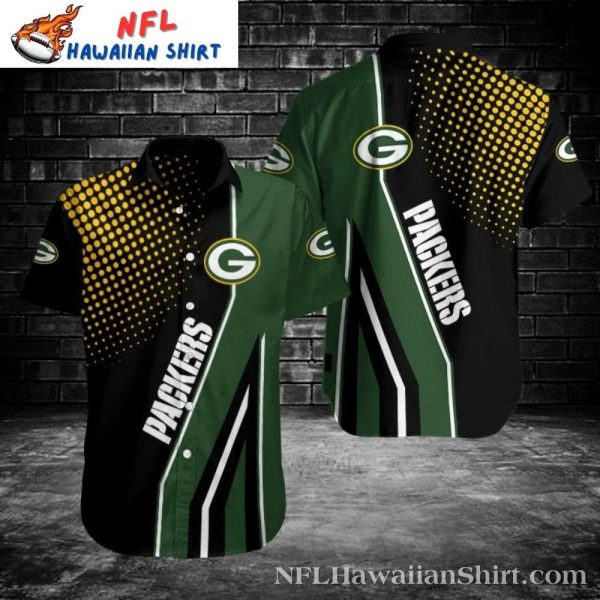 Green Bay Packers Fanatic Fade Black And Yellow Hawaiian Shirt