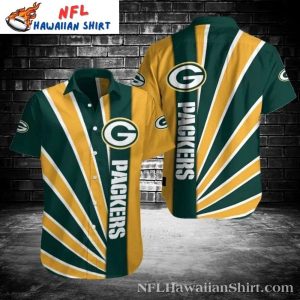 Green Bay Packers Green And Gold Varsity Stripes Hawaiian Shirt