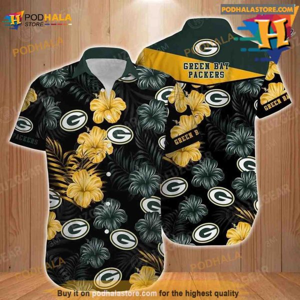 Green Bay Packers NFL Football Hawaiian Shirt Short Summer With Flower Hawaiin Shirt