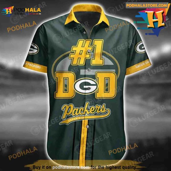 Green Bay Packers NFL Hawaiian Shirt Customized Name Number Floral Tropical Summer