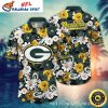 Green Bay Packers Tropical Hawaiian Shirt With Yellow Roses