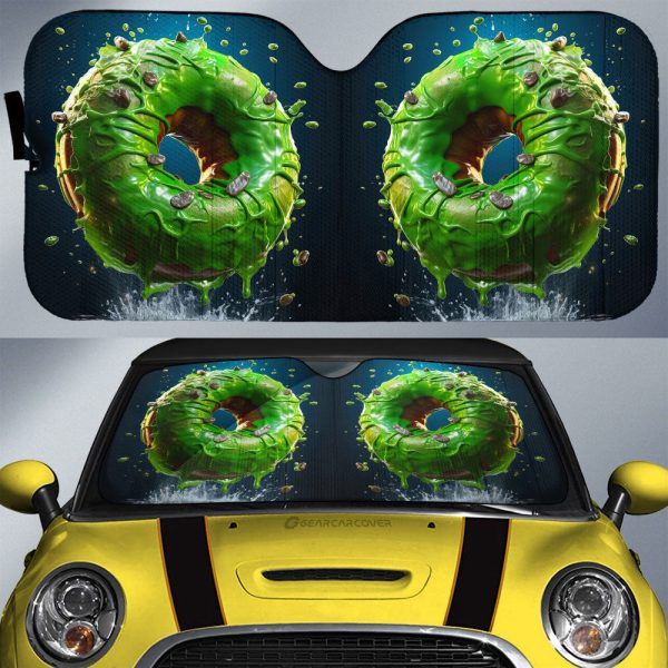 Green Donuts Car Sunshade Custom Girly Pattern Car Accessories