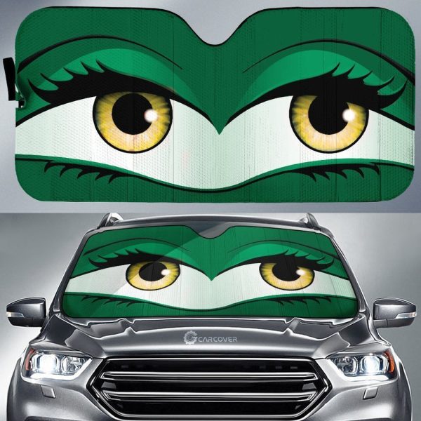 Green Glam Car Eyes Sun Shade Custom Cute Eyes Car Accessories