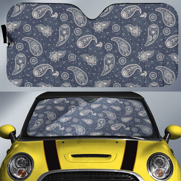 Grey Paisley Pattern Car Sunshade Custom Car Accessories