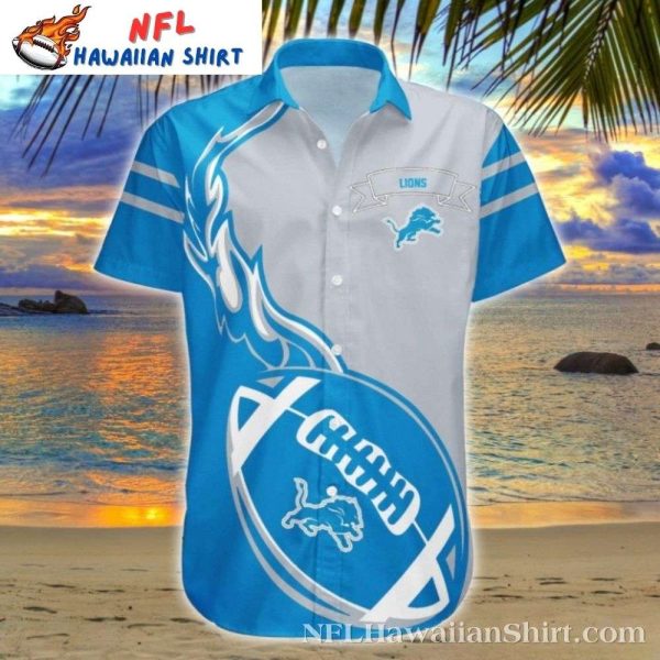 Gridiron Glory Blue Detroit Lions Tropical Hawaiian Shirt