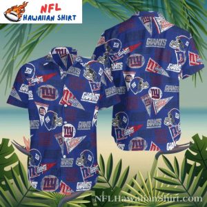 Gridiron Glory NY Giants Team Logo Hawaiian Shirt