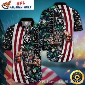 Gridiron Glory Raiders Patriotic Hawaiian Shirt