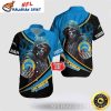 Gritty Gridiron Skull Los Angeles Chargers Customizable Hawaiian Shirt