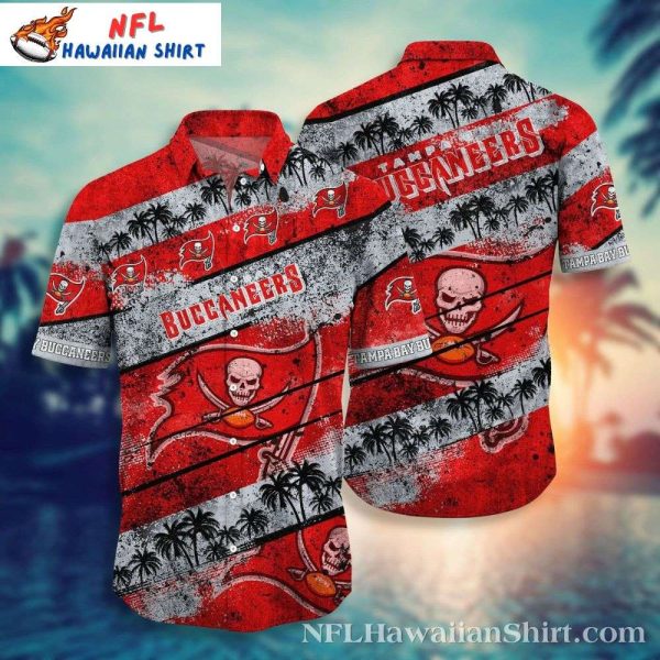 Grunge Palm Buccaneers NFL Tampa Bay Hawaiian Shirt Mens