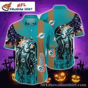 Halloween Jason Voorhees NFL Miami Dolphins Hawaiian Shirt