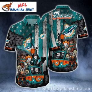 Halloween Murder Character Miami Dolphins Hawaiian Shirt