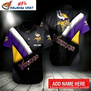 Hexagon Huddle Minnesota Vikings Custom Name Hawaiian Shirt