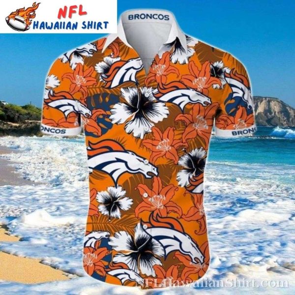 Hibiscus Blitz Denver Broncos Hawaiian Shirt With Floral Elegance