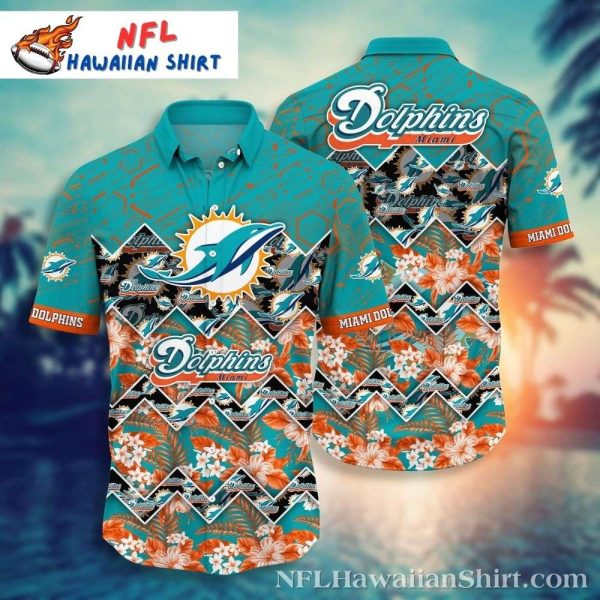 Hibiscus Flower Motif Dolphins Hawaiian Shirt – Laid-back Game Day Look