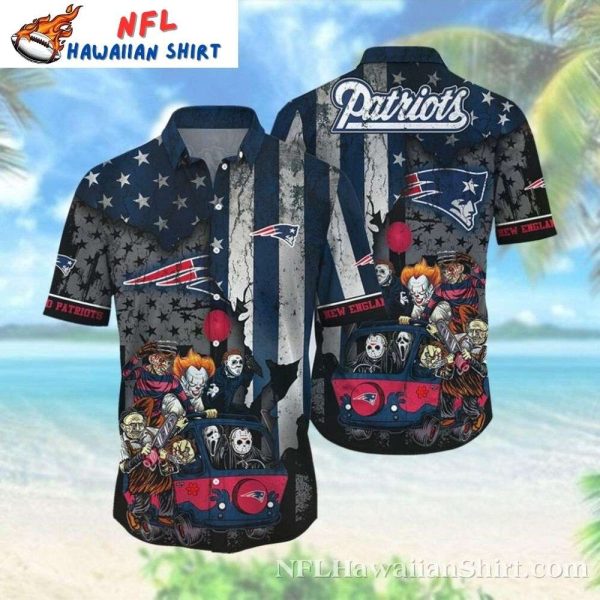 Horror Mashup New England Patriots Graphic Aloha Shirt