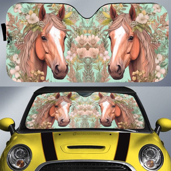 Horse Floral Car Sunshade Custom Car Accessories