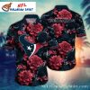 Houston Texans Deep Rose Playbook Hawaiian Shirt – Red And Black Blossom