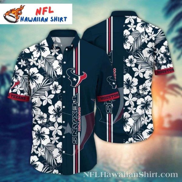 Houston Texans Exotic Floral Touchdown Hawaiian Shirt – Red Tropical Blitz