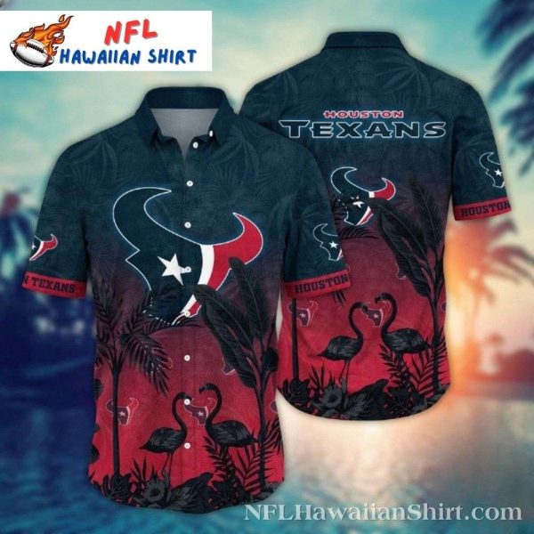 Houston Texans Midnight Flamingo Luau Hawaiian Shirt – Dark Mode