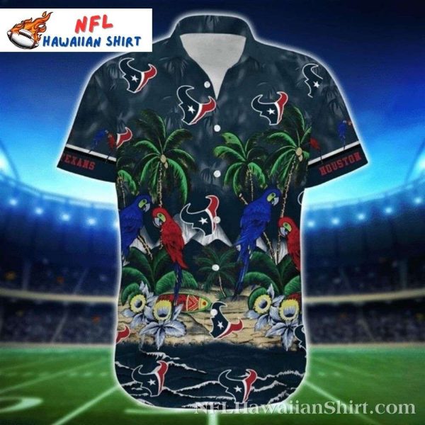 Houston Texans Tropical Parrot Paradise Hawaiian Shirt – Night Game Edition