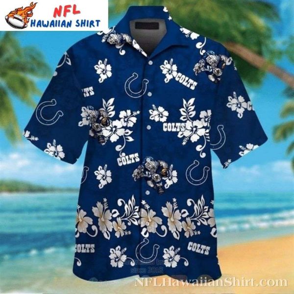 Indianapolis Colts Blue Hawaiian Shirt With Lei-Inspired Accents