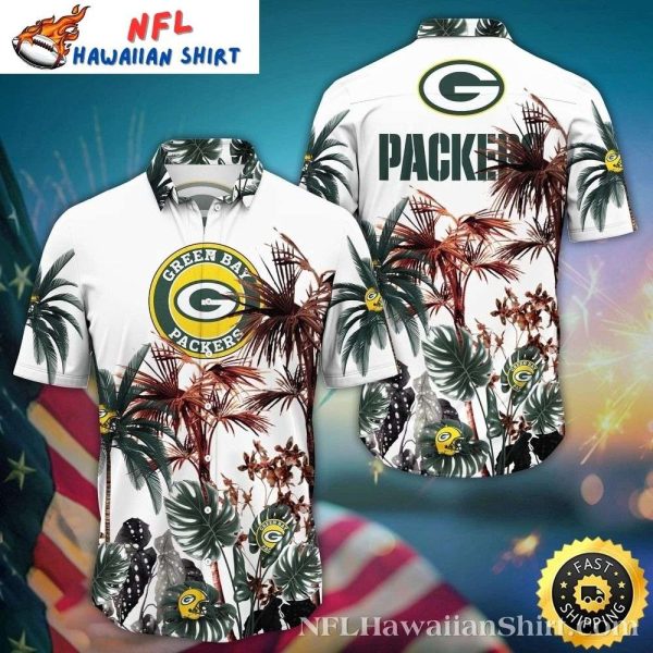 Island Invasion – Green Bay Packers White Tropical Hawaiian Shirt