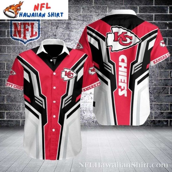 Kansas City Chiefs Playbook Precision – Men’s Geometric Pattern Hawaiian Shirt