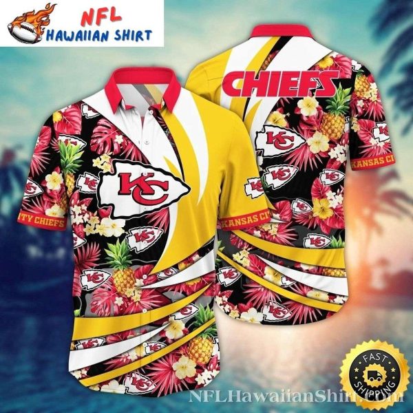 Kansas City Chiefs Sunrise Spectacle – Yellow Floral Men’s Aloha Shirt