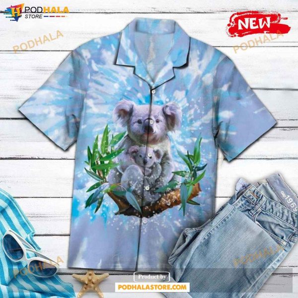 Koala Blue Tie Dye Hot Casual Shirts For Men Women Hawaiian Shirt