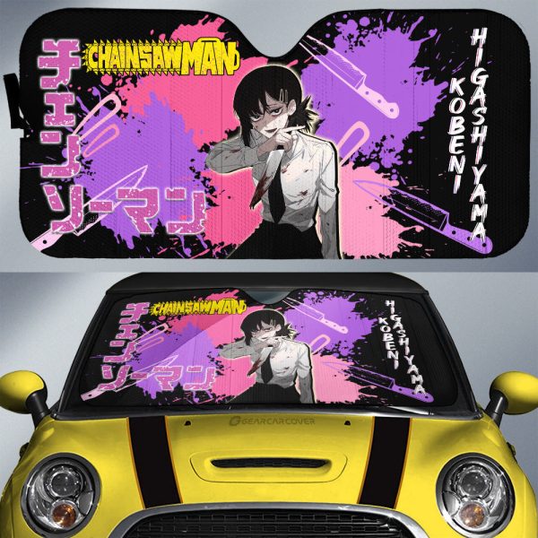 Kobeni Higashiyama Car Sunshade Custom Chainsaw Man Anime Car Accessories